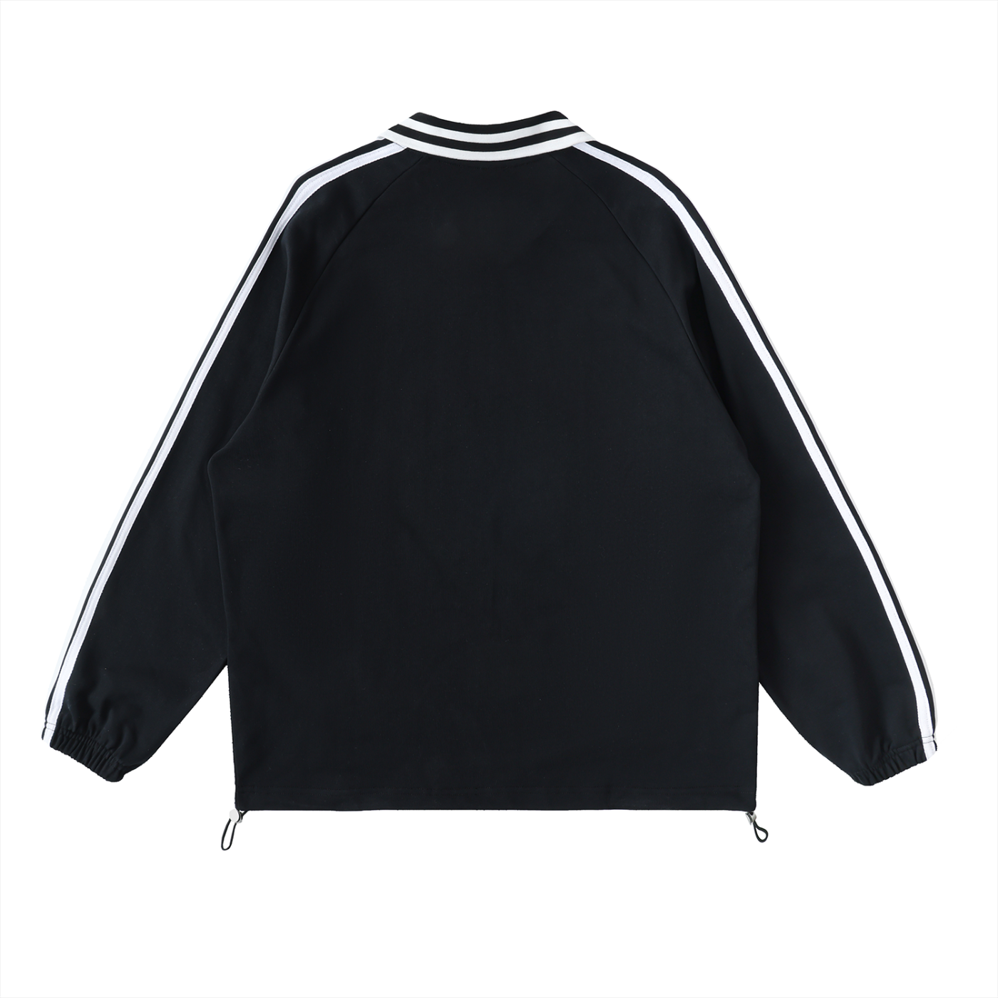 DUFFLE Striped Lapel Collar Sweatshirt