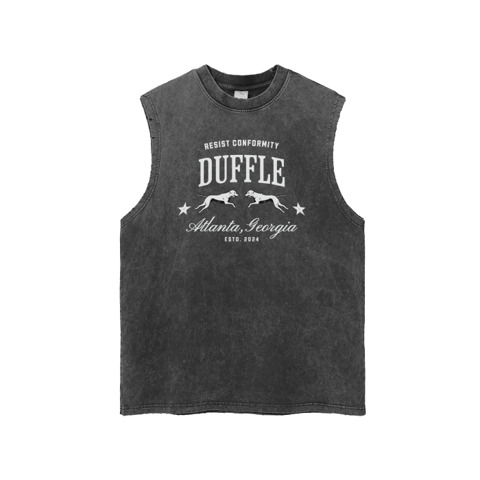 DUFFLE STREETWEAR Snow Washed Frayed Hem Tank Top