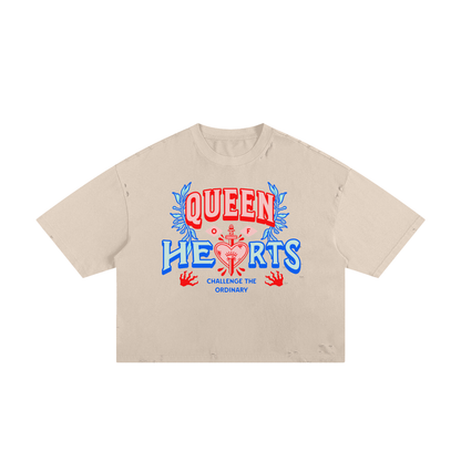 Queen of Hearts Classic Frayed Boxy Tee