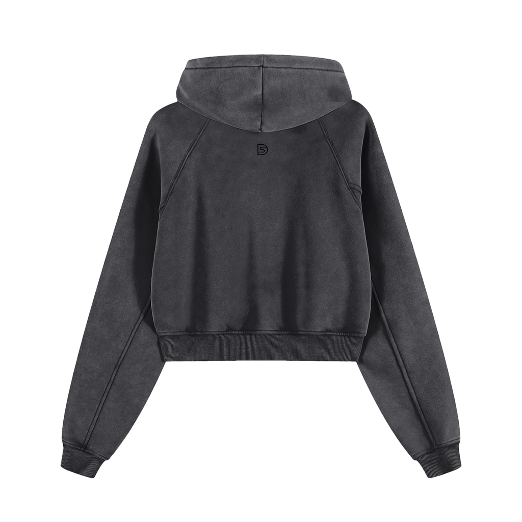 DUFFLE Snow Washed Cropped Hoodie