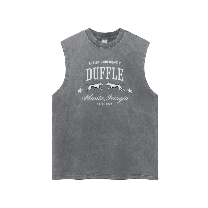DUFFLE STREETWEAR Snow Washed Frayed Hem Tank Top
