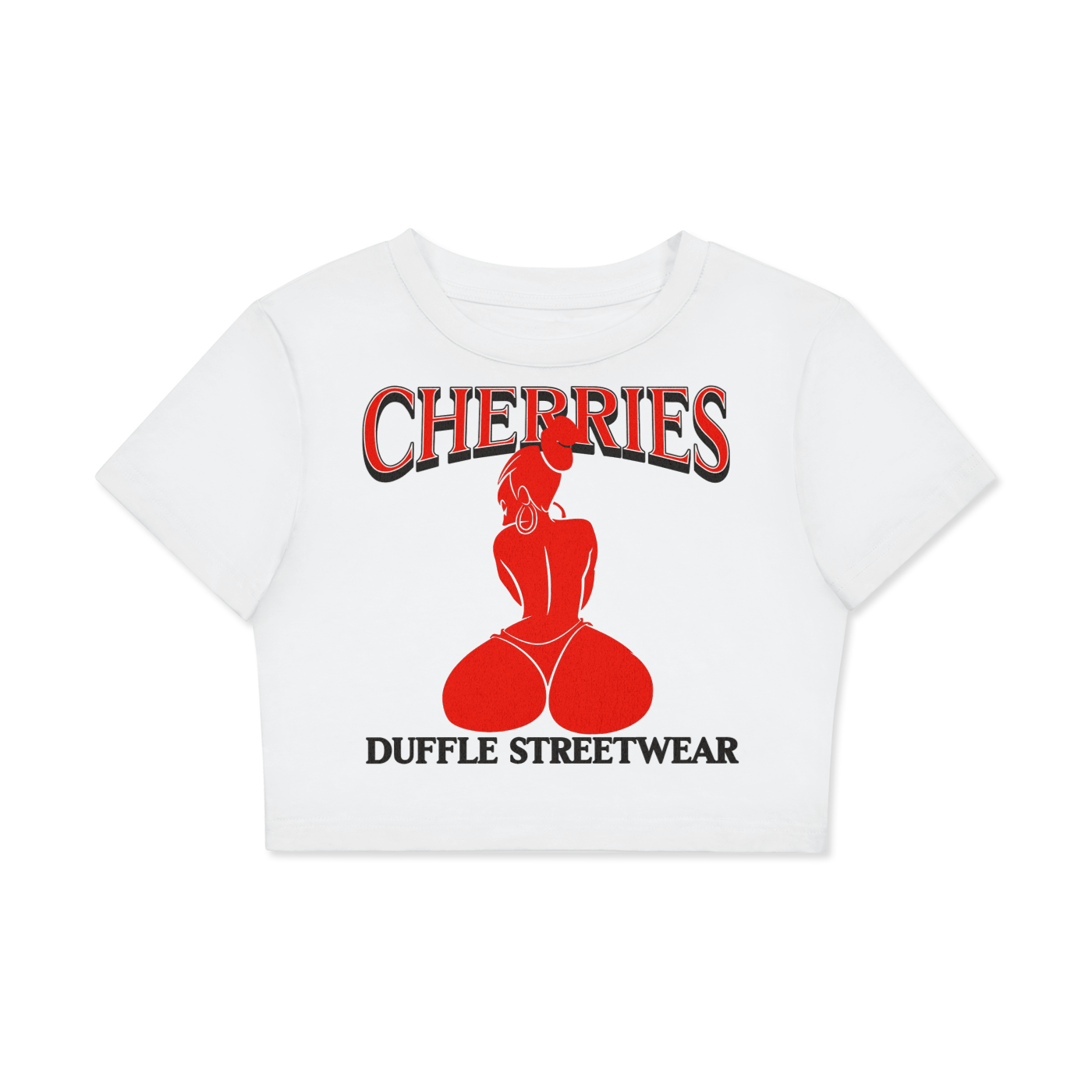 Cherries Women's Fitted Crop Tee | Bodycon T-Shirt