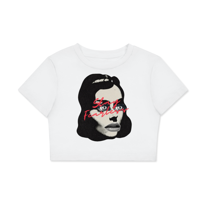 Fearless Face Fitted Crop Tee