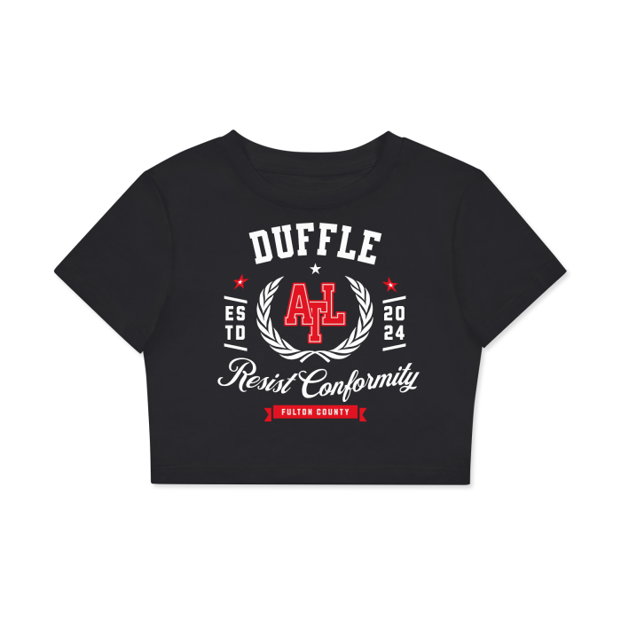 ATL DUFFLE STREETWEAR Women's Fitted Crop Tee