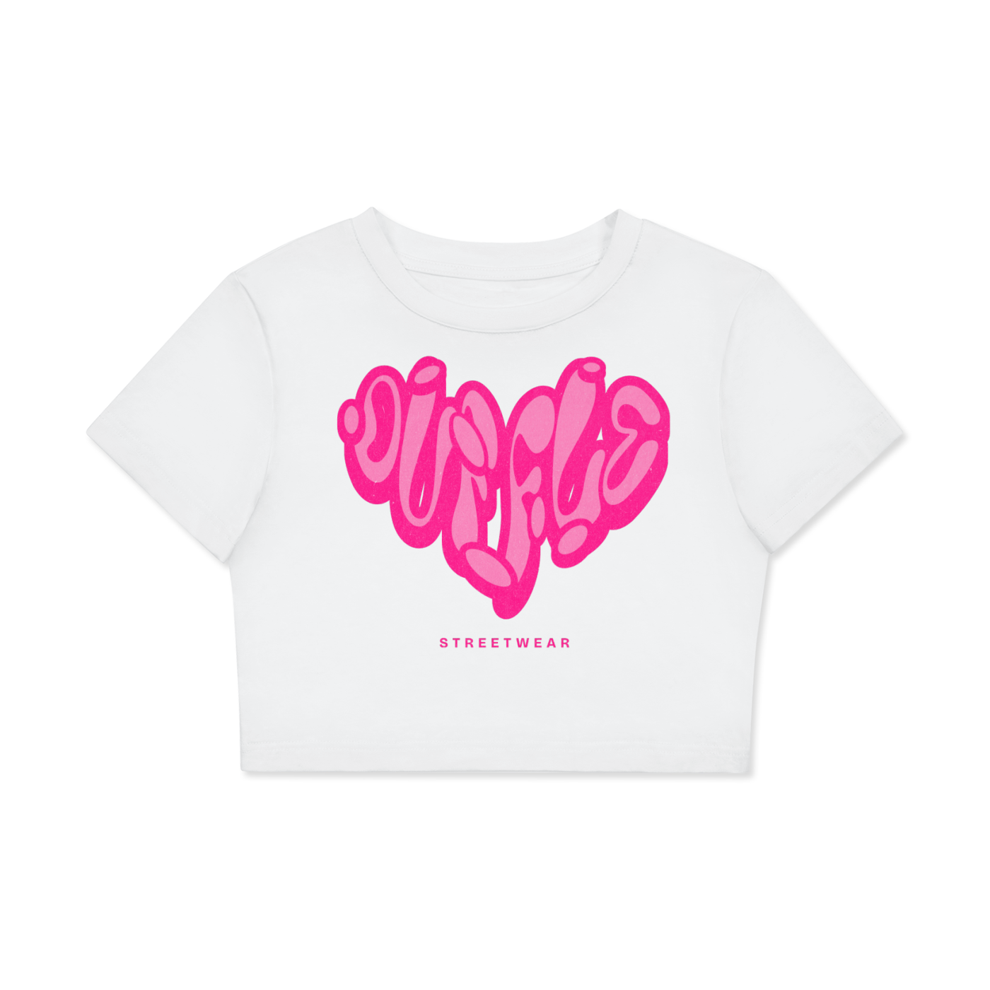 DUFFLE Heart Women's Fitted Crop Tee