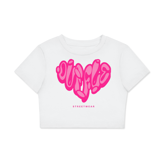 DUFFLE Heart Women's Fitted Crop Tee