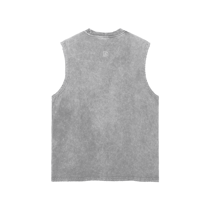 DUFFLE STREETWEAR Snow Washed Frayed Hem Tank Top