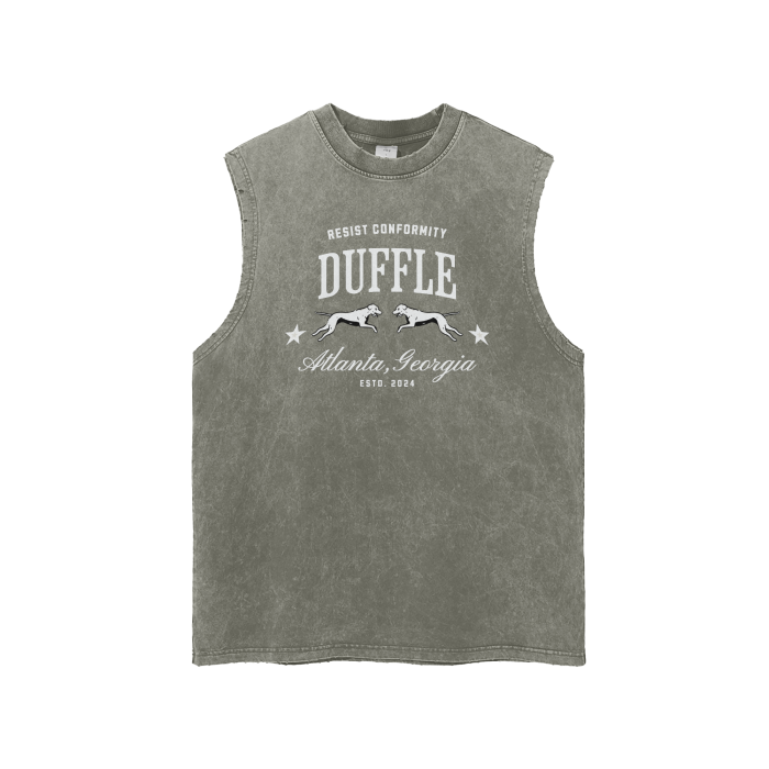 DUFFLE STREETWEAR Snow Washed Frayed Hem Tank Top