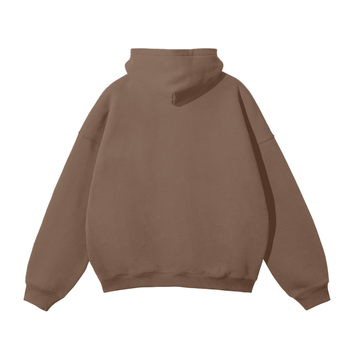 DUFFLE UNIVERSITY Oversized Solid Color Fleece Hoodie