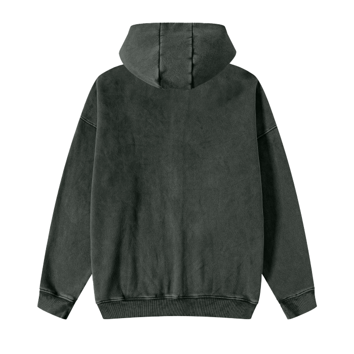 DUFFLE Streetwear Acid Washed Zip-up Hoodie