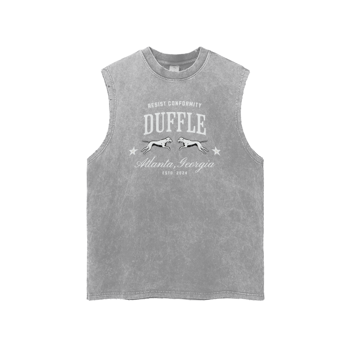 DUFFLE STREETWEAR Snow Washed Frayed Hem Tank Top