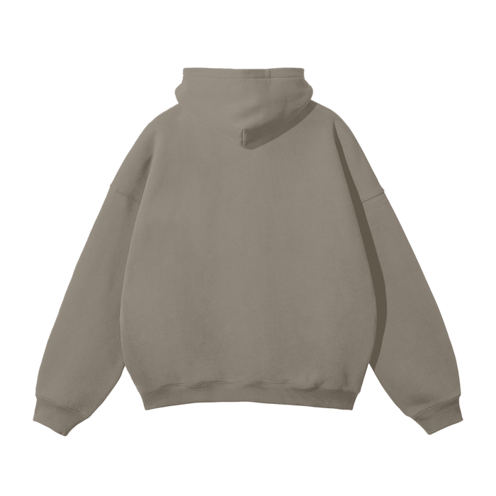 DUFFLE UNIVERSITY Oversized Solid Color Fleece Hoodie
