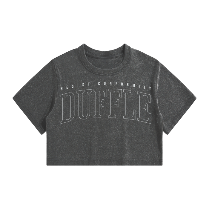 DUFFLE SLOGAN Crop Top T-Shirt