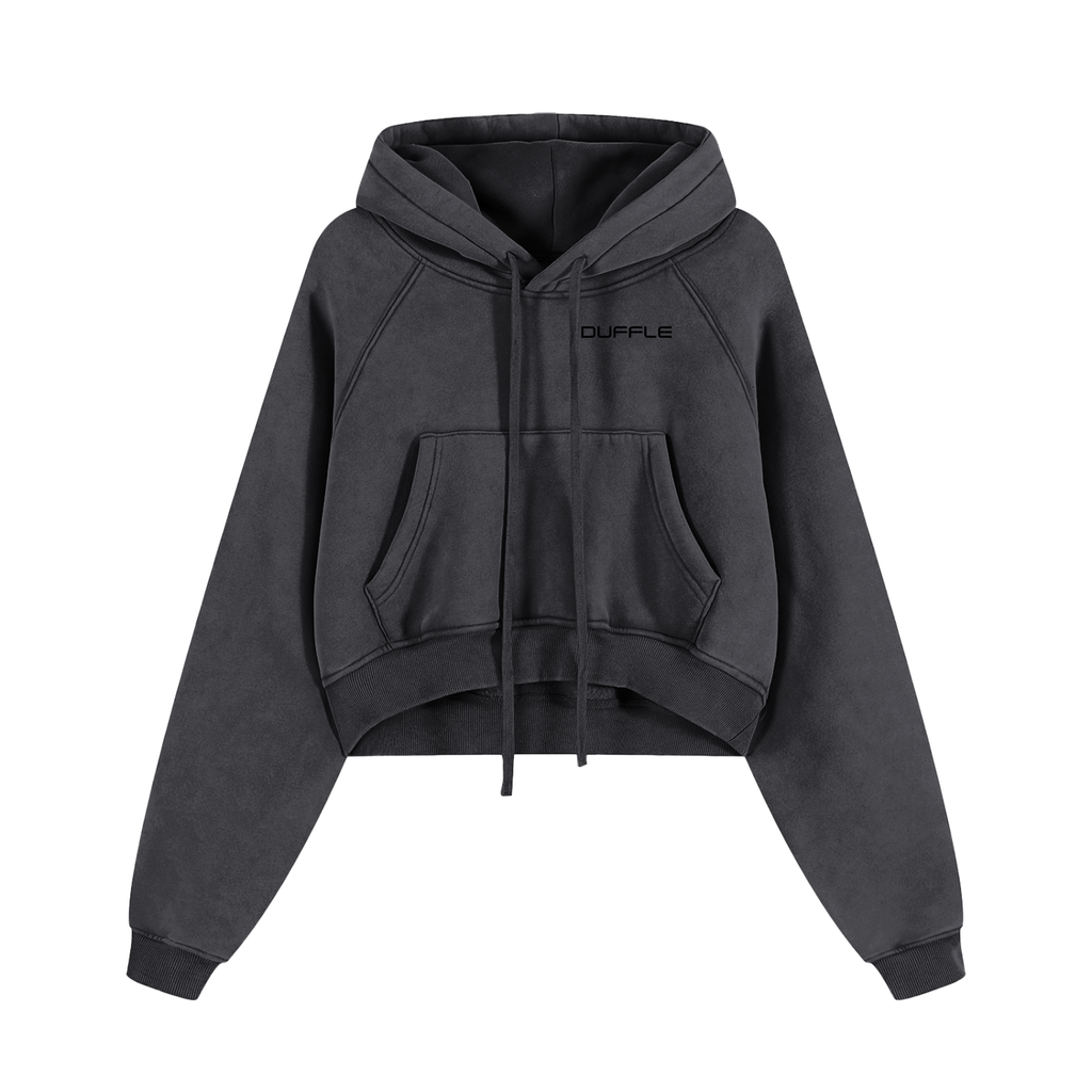 DUFFLE Snow Washed Cropped Hoodie
