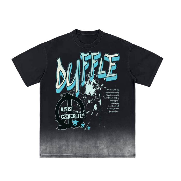 DUFFLE SLOGAN Vintage Washed Gradient  T-Shirt