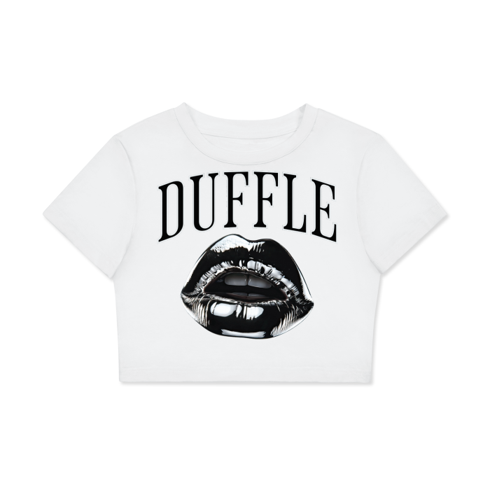 DUFFLE Lips Women's Bodycon Crop Tee