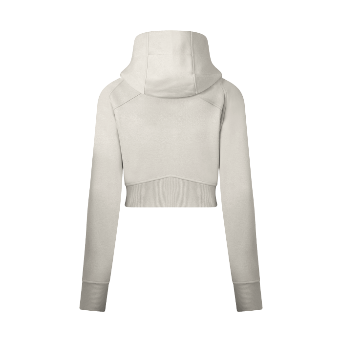 Scuba Oversized Cropped Zip-Through Hoodie