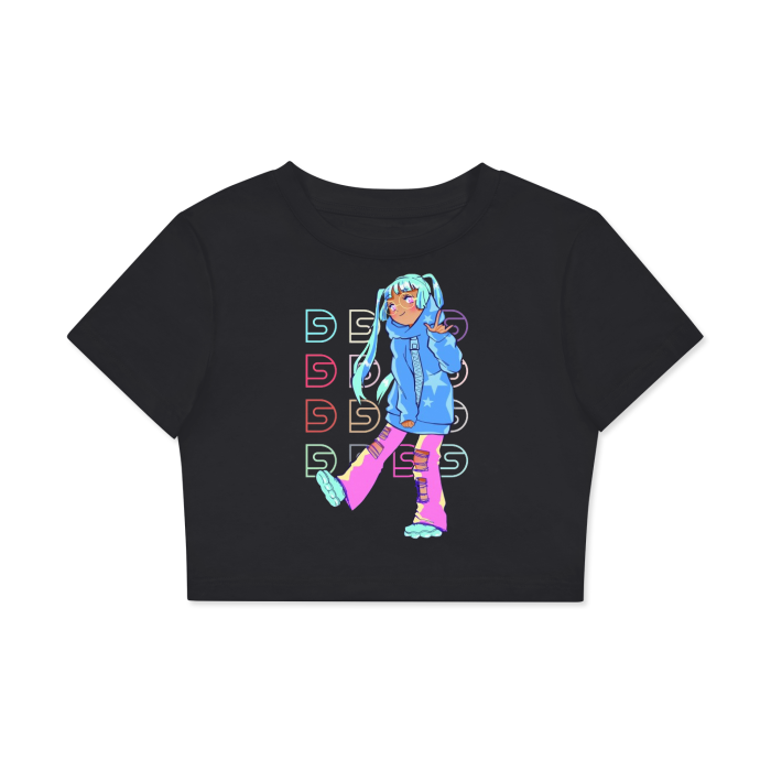 DS ANIME Women's Fitted Crop Tee