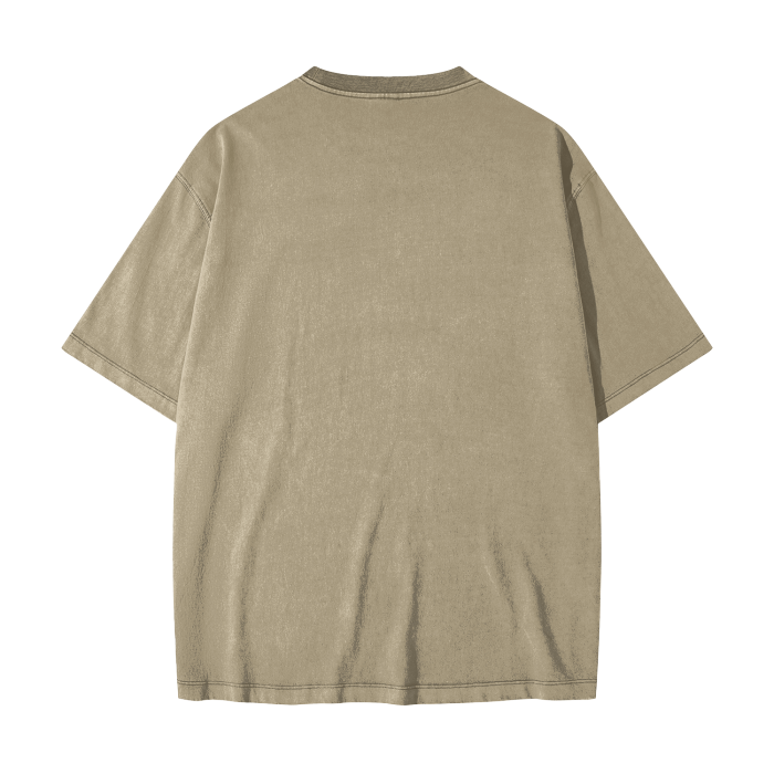 DUFFLE UNIVERSITY Heavyweight Drop Shoulder Vintage Washed Solid Color Tee