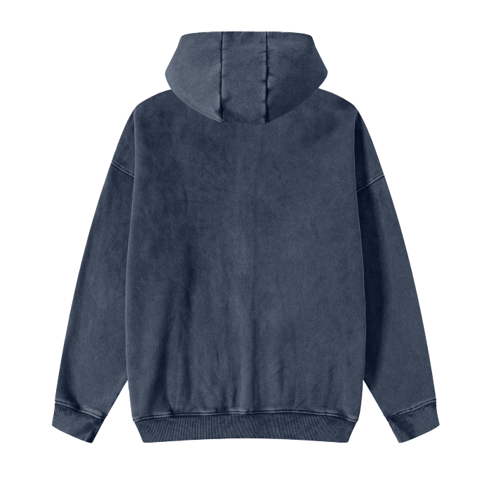 DUFFLE Streetwear Acid Washed Zip-up Hoodie