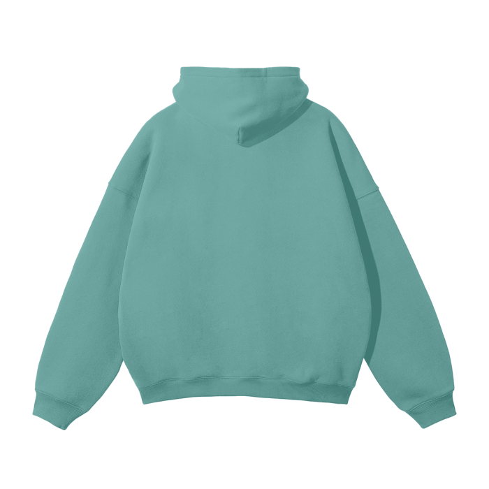DUFFLE UNIVERSITY Oversized Solid Color Fleece Hoodie