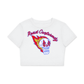 Resist Conformity Fire Skull Women's Fitted Crop Tee