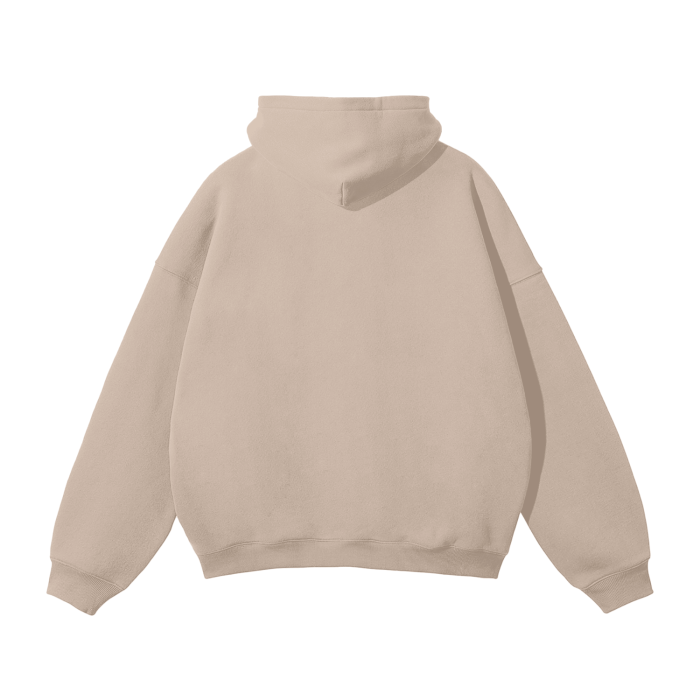 DUFFLE UNIVERSITY Oversized Solid Color Fleece Hoodie