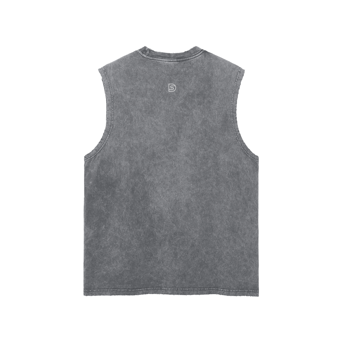 DUFFLE STREETWEAR Snow Washed Frayed Hem Tank Top
