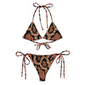 Pink Snake Print String Bikini