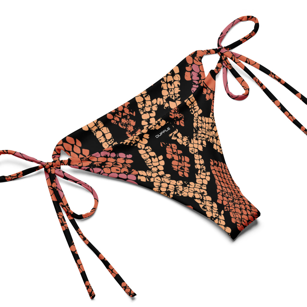 Pink Snake Print String Bikini