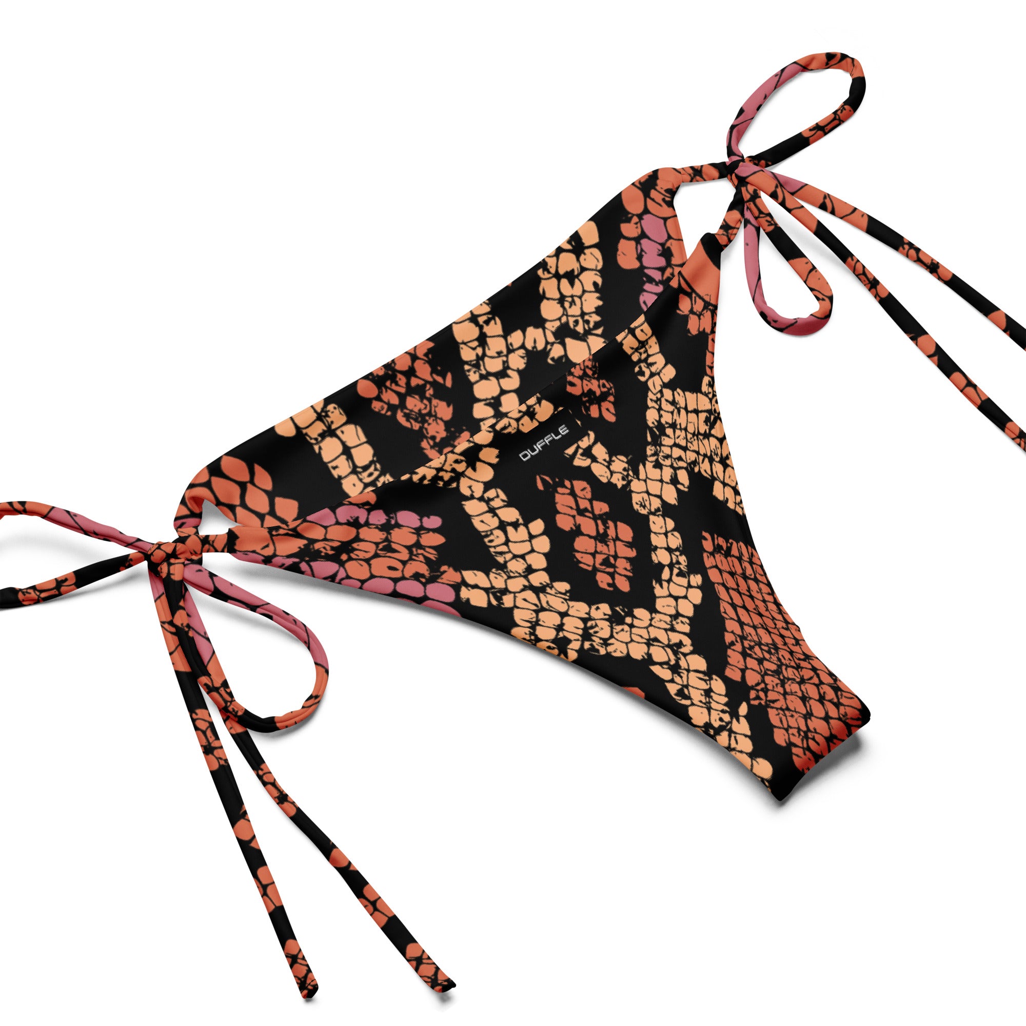Pink Snake Print String Bikini