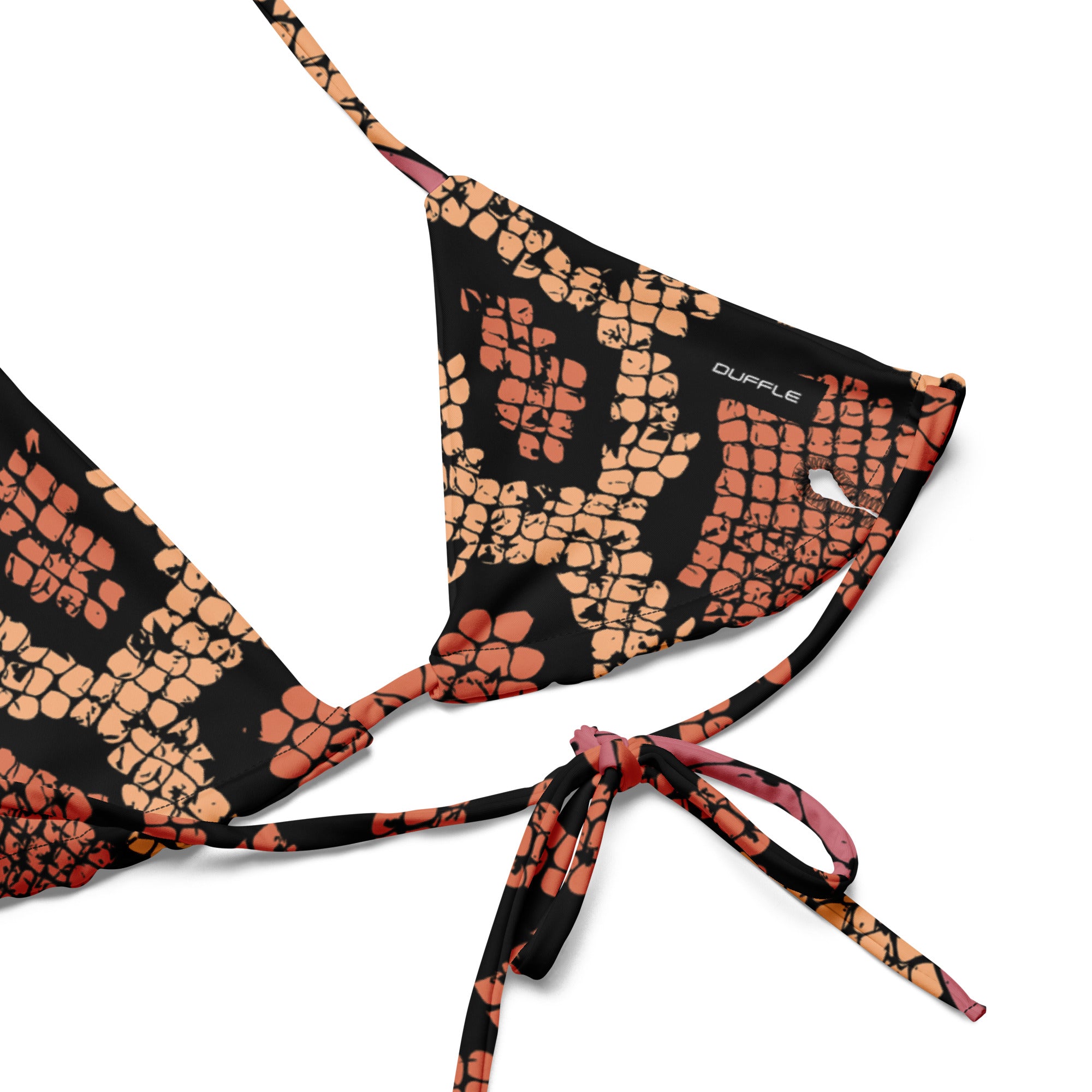 Pink Snake Print String Bikini
