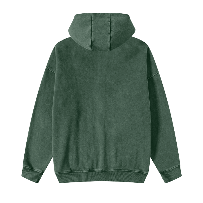 DUFFLE Streetwear Acid Washed Zip-up Hoodie