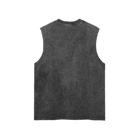 Naomi Snow Washed Frayed Hem Tank Top