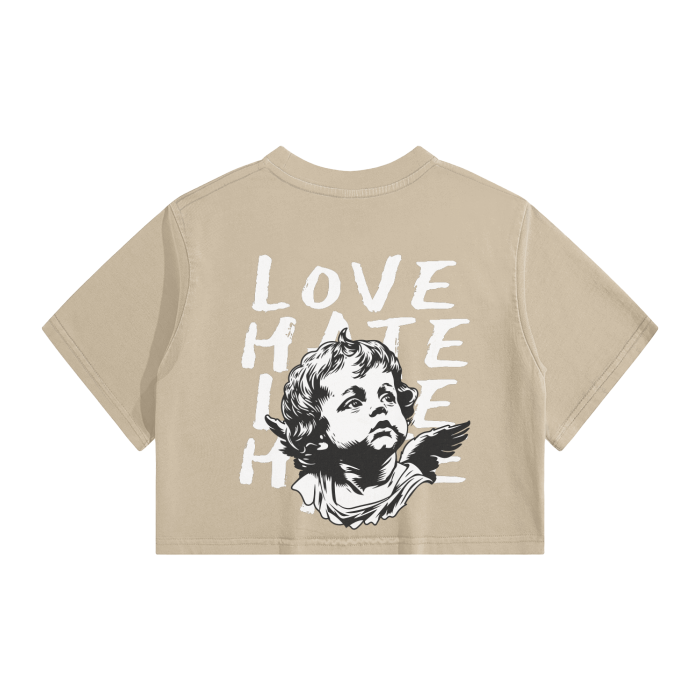 Love Angel Washed Effect Crop Top