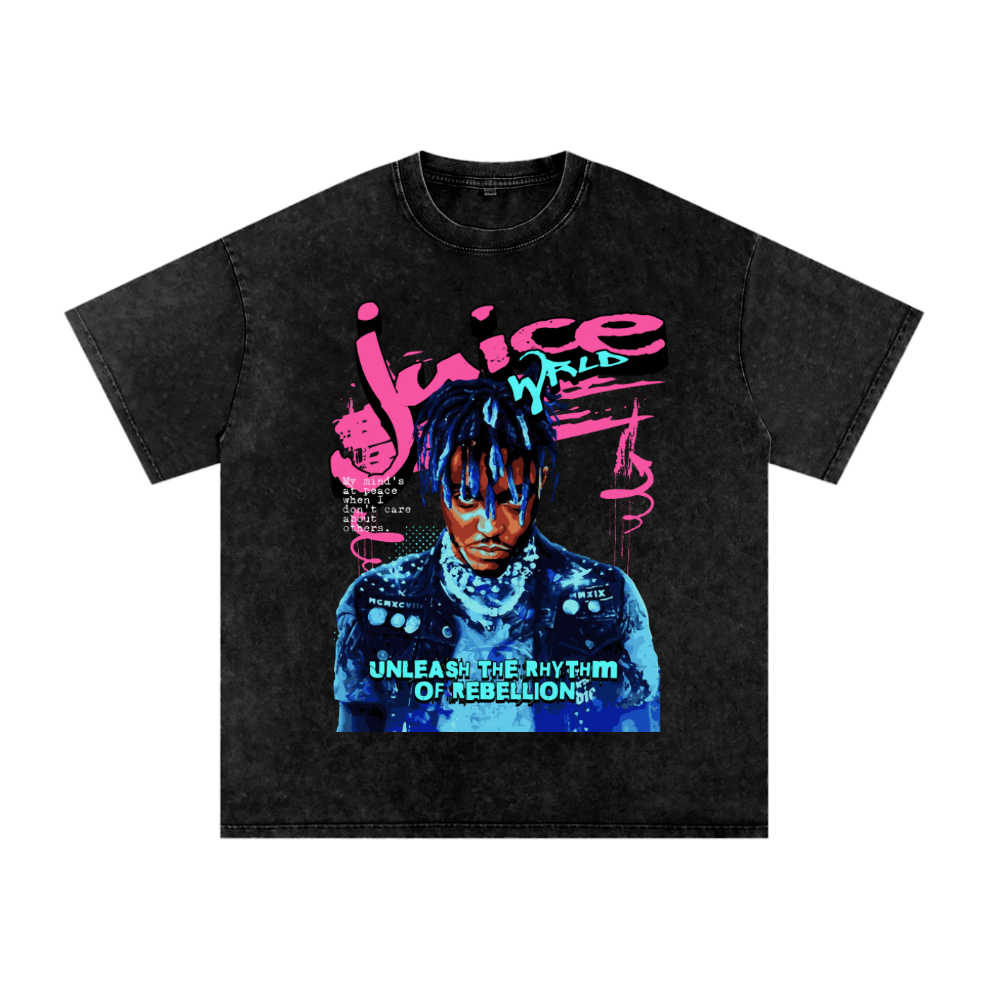 Juice World Fan Art Acid Wash Oversize T-Shirt - 250 GSM
