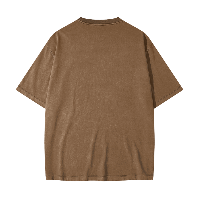 DUFFLE UNIVERSITY Heavyweight Drop Shoulder Vintage Washed Solid Color Tee