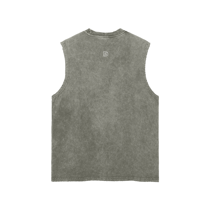 DUFFLE STREETWEAR Snow Washed Frayed Hem Tank Top