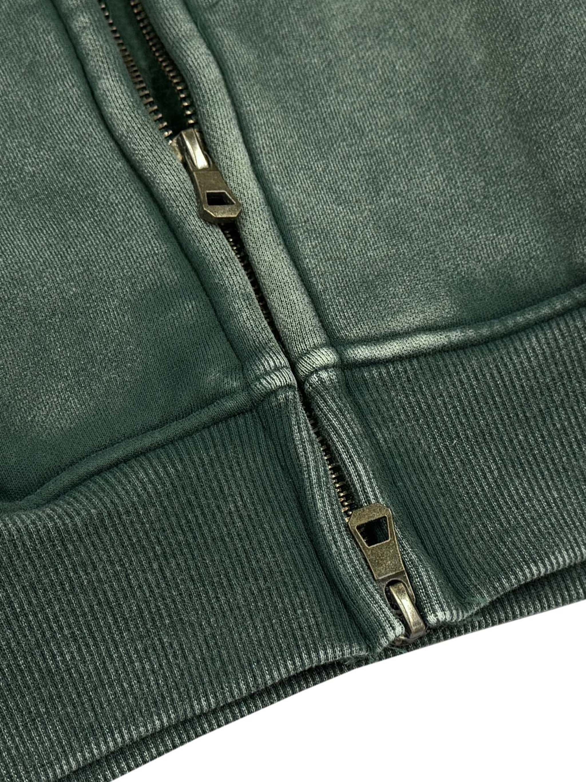 DUFFLE Streetwear Acid Washed Zip-up Hoodie