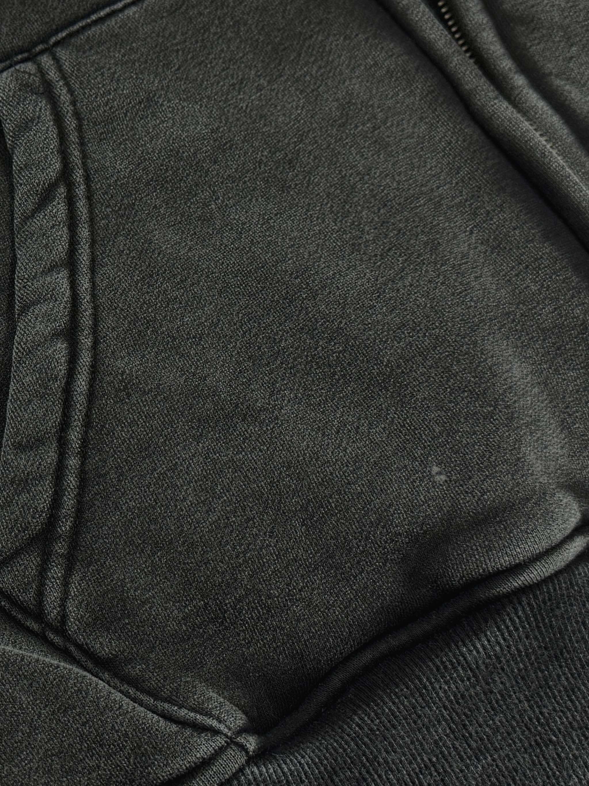 DUFFLE Streetwear Acid Washed Zip-up Hoodie